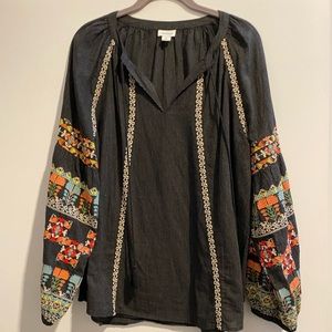 Embroidered Sundance top